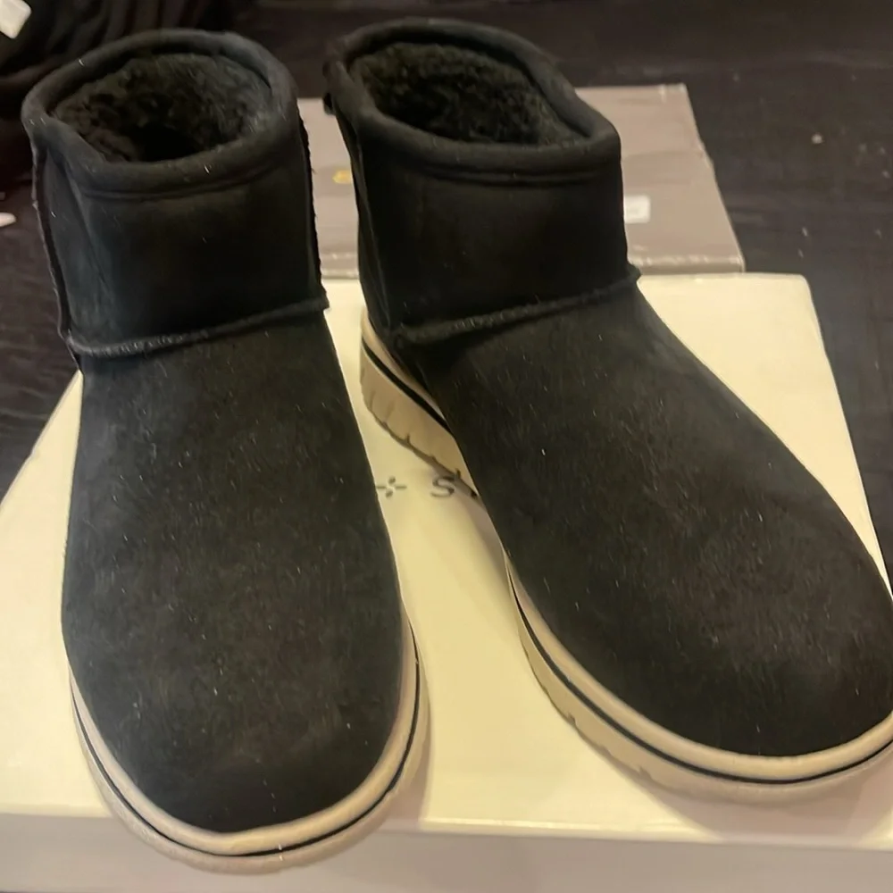 Cliffs by white mountain fur lined black booties boots new 9m